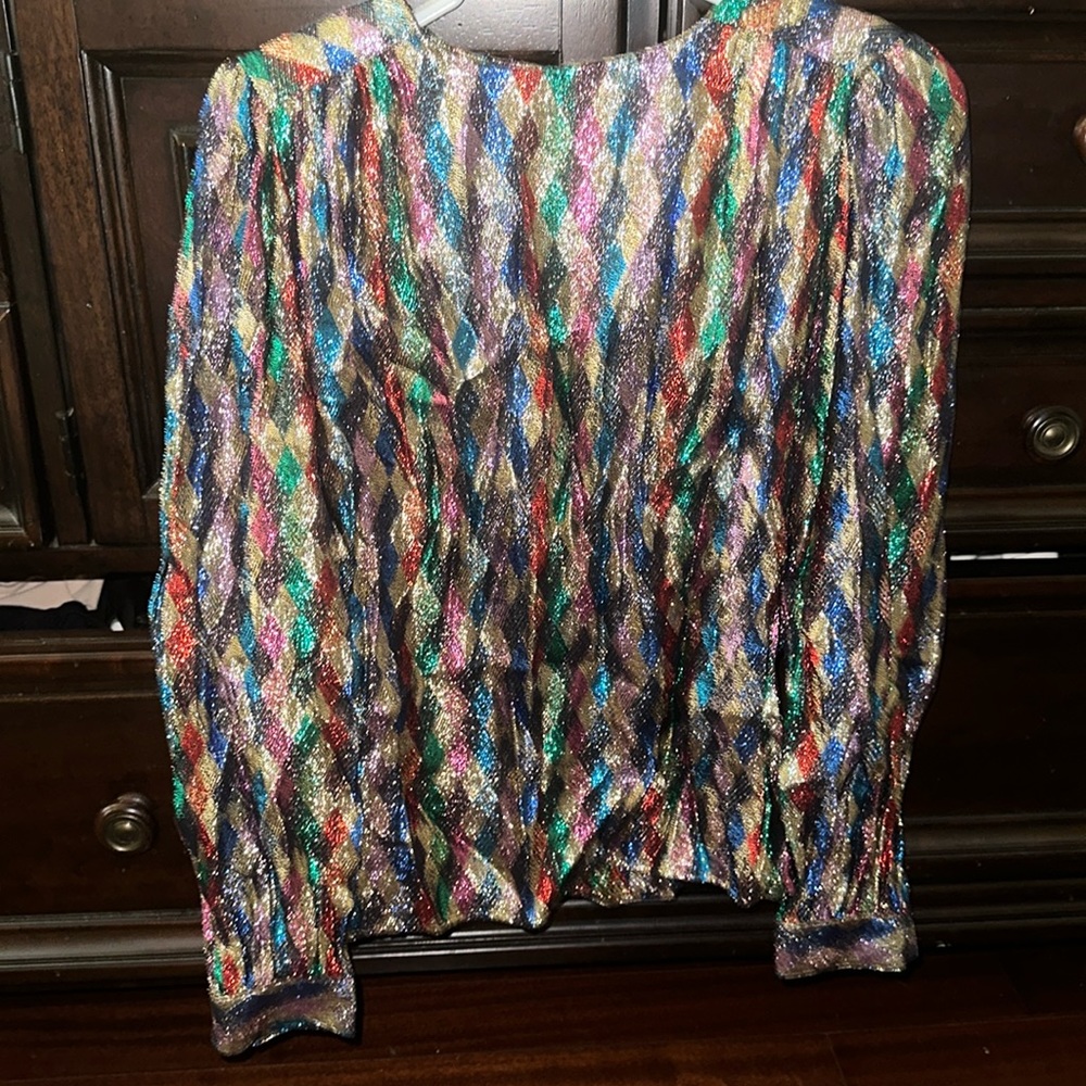 Vintage multi colored lame top by Lloyd Williams is divine.